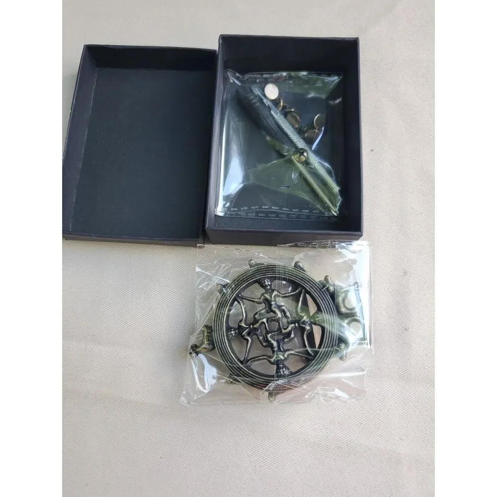 JINBAOSHU Mens Belt Buckle Fantasy Compass Wheel Winged Figures 1.5 Inch Heavy